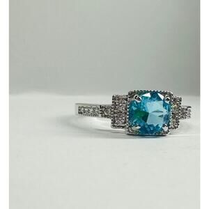 Brilliant Blue TOPAZ PARIS EIFFEL TOWER RING SIZE 10